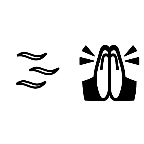🌫🙏 Emoji Domain black and white Symbola rendering